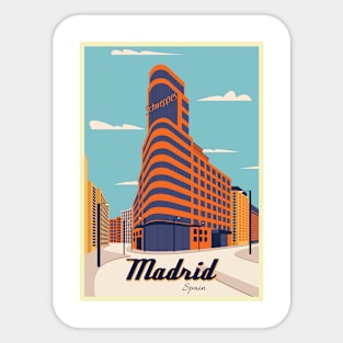 Madrid, Spain - Vintage Travel Poster Sticker